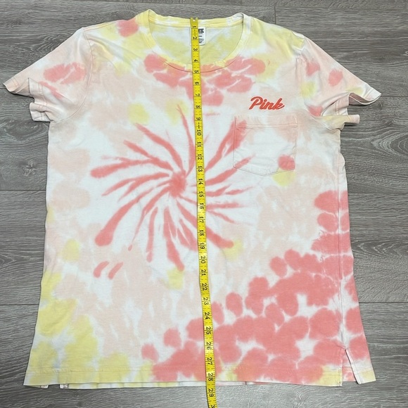 PINK Victoria's Secret Short Sleeve Pocket Campus Tee Tie Dye L - Picture 7 of 12